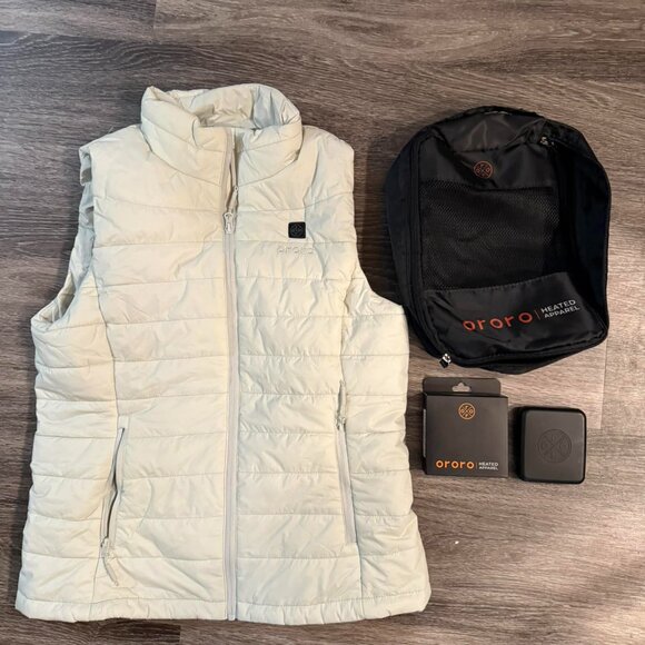 ORORO White Heated Vest size medium + 2 batteries - Picture 1 of 1